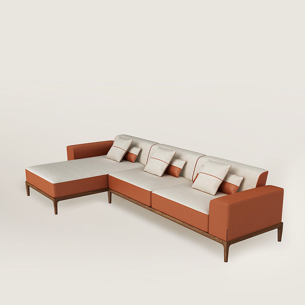 Sofa Sellier 2seater with chaise lounge Hermès UK